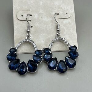 Elegant Blue and Silver Teardrop Earrings